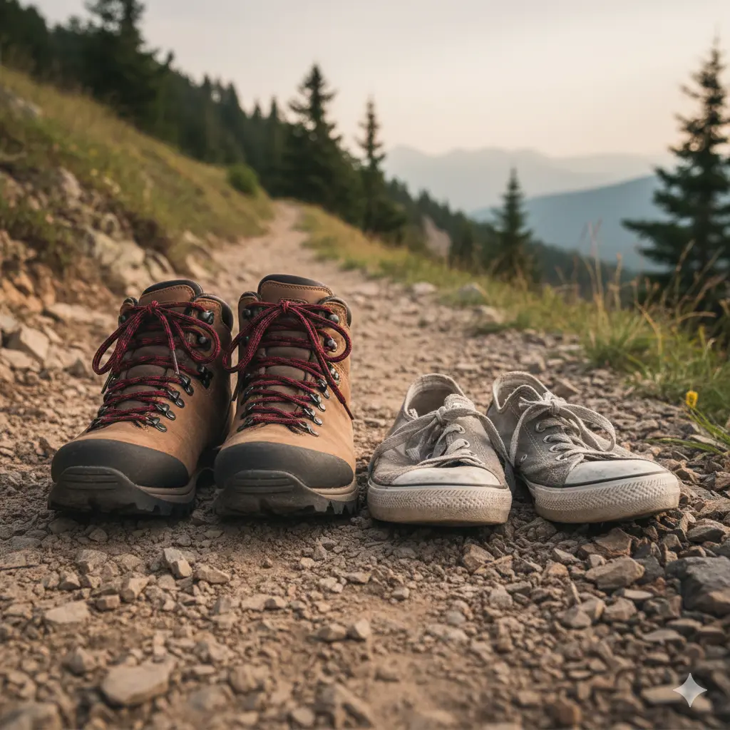 Beginner Hiking Mistakes to Avoid on Trail 5 Proper hiking boots vs casual sneakers — avoiding footwear hiking gear mistakes for beginners