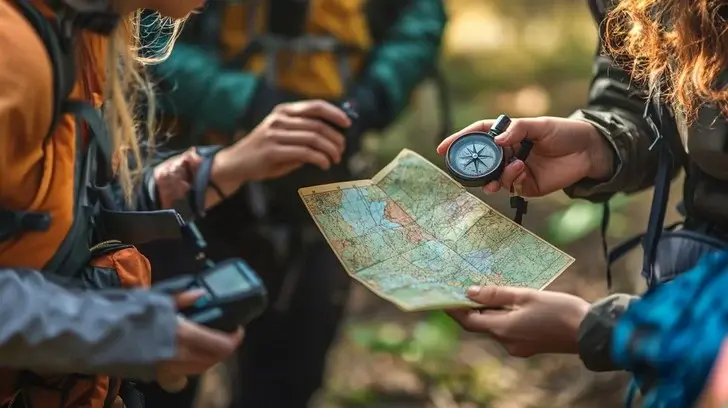 Hiking Safety Tips Every Beginner Needs 4 Beginner hiker checking map on mountain trail following essential hiking safety tips