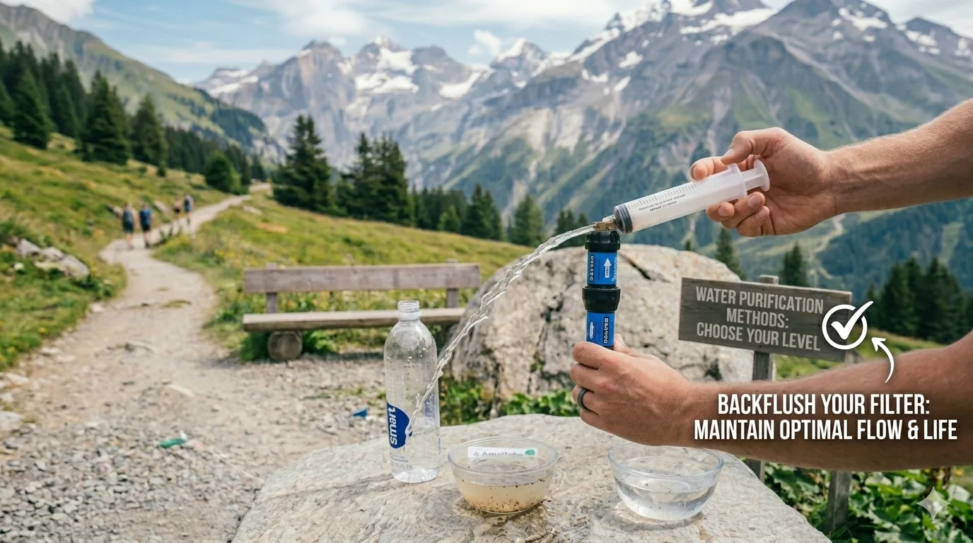 Water Purification for Trekking: Methods, Tips and Best Practices 4 Cleaning and maintaining a water filter on the trail using the backflushing technique