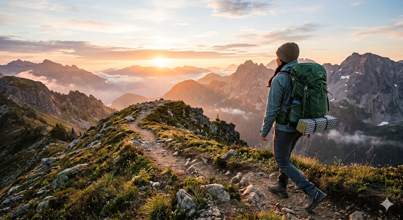 Three trekkers on trails of different lengths showing day, weekend, and multi-day treks