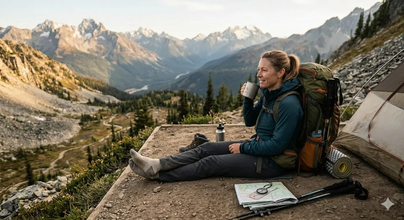 Common Trekking Mistakes to Avoid (And How to Fix Them) 6 Trekker resting and recovering after completing multi-day hiking adventure