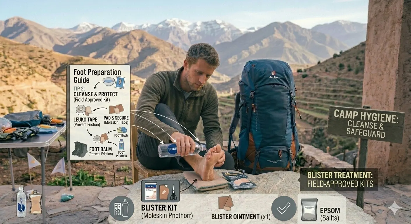 High Altitude Trekking for Beginners 1 Beginners trekking on a high altitude mountain trail with snow-capped peaks in the background